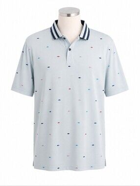 Redvanly NWT Men's Breeze Langham Polo Sz XL Golf Novelty Print Performance Wear